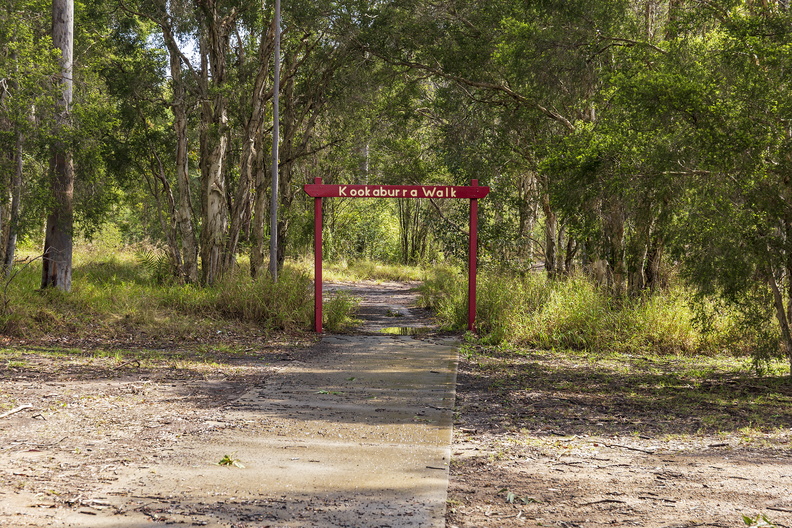 Entrance to Kookaburra Walk viewed from Log of Knowledge Park in Kurri Kurri