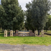 ANZAC Grove memorial gate at ANZAC Park in Gundagai
